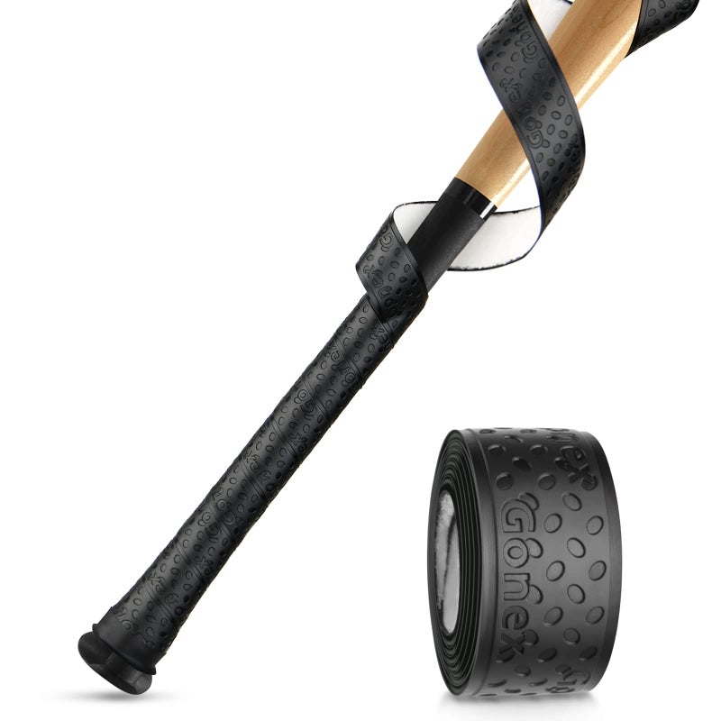 Gonex Bat Grip Tape for Baseball Softball, 1.1mm 40.16'' Pro Feel Full Adhesive Back Baseball Bat Grip, Black Wrap (1 Pack) - Image 1